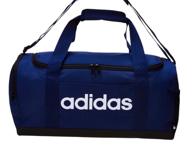 Mala Duffel Linear Pequena Azul E Preto adidas